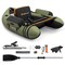 Goplus Inflatable Fishing Float Tube w/Pump & Storage Pockets & Fish Ruler Gray\Beige\Green